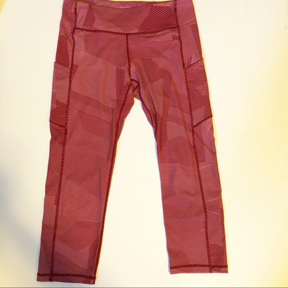 Lululemon Red Stripe Pocket Crops